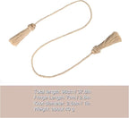 Fenghuangwu Curtain Tiebacks Handmade Decorative Curtain Holdbacks Rope with Tassel (Jute, 4P)