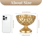 Sziqiqi Gold Metal Vases for Wedding Centrepiece: 6.1in 2Pcs Hammered Urn Vase Bowl Compote Vase for Flower Decorations