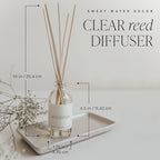 Sweet Water Decor Pink Grapefruit Clear Reed Diffuser – Room Decor Aesthetic with Long-Lasting Premium Fragrance of Grapefruit, Orange, Strawberry, Jasmine & Cedar for 4 Months – Ideal for Home Décor