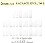Glasseam Hurricane Glass Candle Holders: 30 Pcs Cylinder Glass Pillar Candle Holder Set for Table Centerpiece Clear Cylinder Vase Bulk Hurricane Vases for Centerpieces Wedding Party Christmas Decor