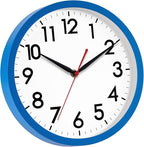 AKCISOT Wall Clock 10 Inch Silent Non-Ticking Modern Clocks Battery Operated - Analog Classic for Office, Home, Bathroom, Kitchen, Bedroom, School, Living Room(Blue)
