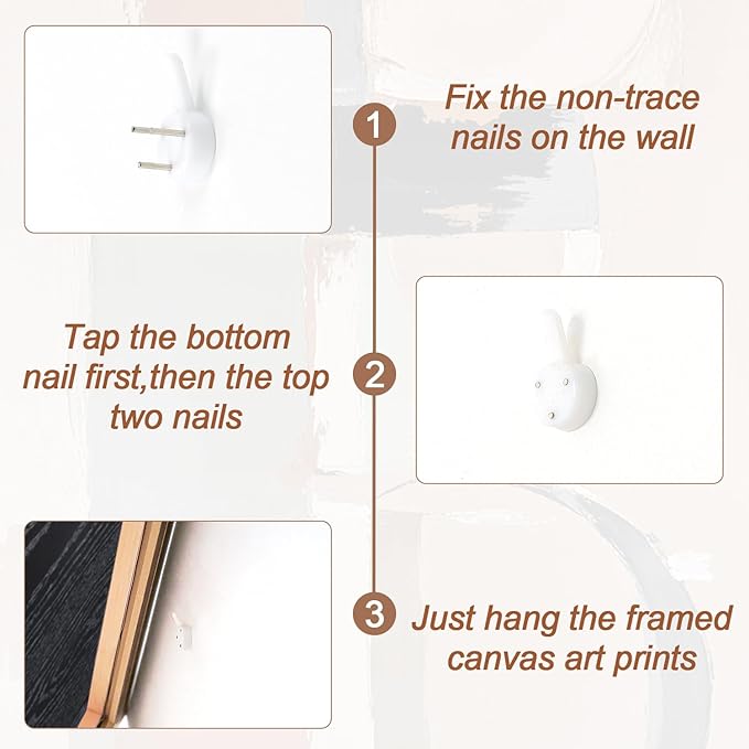 Aurlan Neutral Japandi Wabi Sabi Hand Painted Wall Art(16"x24"), 3PCS Abstract Modern Minimalist 3D Textured Canvas Artwork, Large Contemporary Terracotta Brush Strokes Decor Prints for Office Bedroom