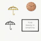 Black & Gold Umbrella Decor – Modern 3D Printed Sculpture for Home or Desk, Minimalist Artistic Accent, Dual Design Set of Two