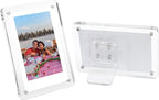 5x7 Picture Frame Clear Acrylic Magnetic Tabletop Photo Frame Frameless with Removable Magnetic Stand for Home/Office Desk/Table Picture/Note Display, 2 Pack (Clear, 5 * 7 in)