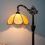 Tiffany Floor Lamp with Angle Adjustable Stained Glass Lampshade Rustic Style Gooseneck Reading Floor Light Tiffany Style Standing Corner Light 63 inches for Home Living Room Bedroom