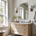 ANDY STAR Bronze Bathroom Mirror, 24x40 Inch Bronze Oval Mirror for Bathroom with Stainless Steel Metal Frame, Oblong Mirror for Bathroom, Living Room, Entryway