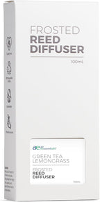 Frosted Green Tea Lemongrass Reed Diffuser Set - Decorative Fragrance Diffuser & Oil for Bathroom & Home | Long-Lasting Aroma | Natural Scent Sticks | Essential Oils, Botanicals| 100mL