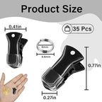 35 Pack Mini Metal Alligator Clips for Crafts Non-Slip Silicone-Coated Retro DIY Badge Small Clips (Glossy Deep Black)
