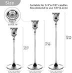 Candlestick Holders Silver, 9 Packs Taper Candle Holder for Candlesticks, Candle Sticks Holder Decor for Home Decor