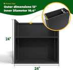 Galvanized Steel Metallic Heavy Planter for Outdoor Plants Metal Outdoor Planter Spliced Flower Box with Partitions for Outside,Indoor,Garden (Black, 24 * 12 * 24)