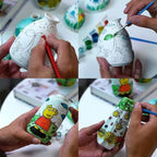 Set of 9 Ceramic Bud Vases for Pampas Grass Flowers, Small Vases in Bulk for Centerpieces Boho Vases for Wedding Decorations Neutral Living Room and Bedroom Decor DIY Gift (White)