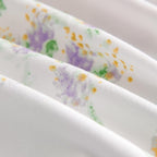 Floral Comforter Set Queen Size - 3 Pieces Lilac White Floral Comforter Bedding Sets Reversible Pattern,Queen Bed in a Bag with Flowers Comforter and 2 Pillowcases