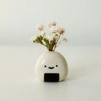 5 PCS Mini Flower Vase, Handmade Ceramic Rice Ball (Japanese Onigiri) Miniature Vases, Charming and Cute Design, Perfect for Dry Flowers - Bulk Bud Vases, Unique and Adorable Japanese Craft
