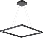 Black Modern Square Chandelier, Square Ceiling Light Fixture, Contemporary Chandelier Pendant Light for Kitchen Island, Dining Room, Bedroom
