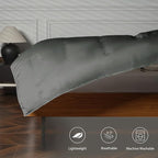 EP Mode Mulberry Silk Filled Quilt with 100% Viscose from Bamboo Fabric, Natural Lightweighted Cooling Comforter (Charcoal, Twin 68” X 88”)