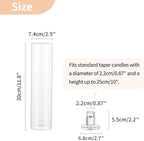 NUPTIO Candle Stick Candle Holder: Clear Glass Hurricane Candlestick Holders - Set of 6 Modern Taper Candle Stand with 11.8 inch Long Chimney Cover for Thanksgiving Christmas Fireplace Table Decor