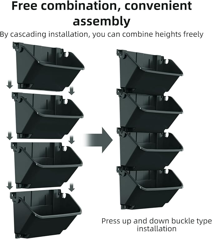 Self-Watering Wall-Mounted Planter Indoor/Outdoor Decor, Wall Planter Indoor Vertical Living Green PlantWall with 4 Pots Easy Installation 12.9''x5.5'' x26.7''