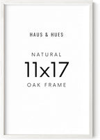 HAUS AND HUES 11x17 Picture Frame - 11 X 17 Frame Wood Picture Frames, 11x17 Poster Frame Wooden Picture Frames, 17x11 Picture Frame Wooden Frames, Frame 11x17 Natural Wood Frame (White Oak Frame)