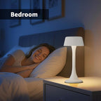 uuffoo Rechargeable Table Lamp, Outdoor Table lamp Cordless with Stepless Dimming & 3 Color Temperatures, Battery Operated Night Light for Patio, Bar, Restaurant, Home, Bedroom, Dining (White)