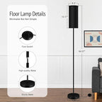 BoostArea Floor Lamps for Living Room, Dimmable floor lamp with 3 Color Temperatures Bulb, Black LED Floor Lamp, Modern Standing Lamp for Bedroom/Office/Study/Farmhouse(9W LED Bulb, Black Linen Shade)