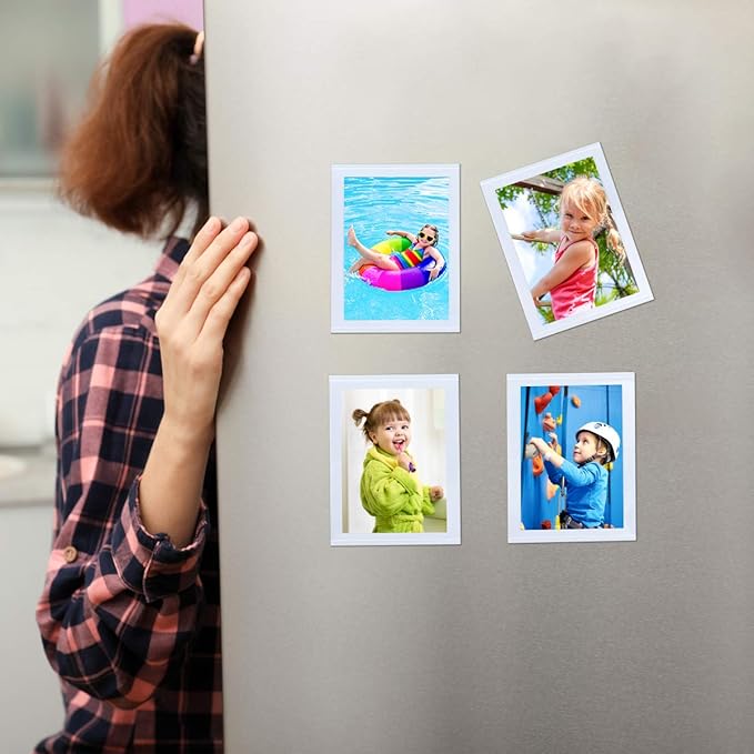 HIIMIEI 20 Pack Wallet Size Magnet Photo Frame Refrigerator 2.5x3.5, 2x3 Magnetic Picture Frame Fridge wih Removable Protected Film
