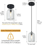 Modern Black Pendant Lights Kitchen Island Ceiling Chandelier Indoor Crystal Hanging Light Fixtures for Dining Room Kitchen Living Room Bedroom（1Pack）