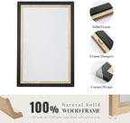 Framed Black and White Abstract Canvas Wall Art, Large Modern Art Prints Paintings Artwork for Walls, Minimalist Gray Pictures for Living Room Bedroom Dining Room Office Bathroom Wall Decor 24x36 In