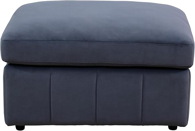 Ottoman Rectangular Storage Ottoman Bench, Flannel Footrest Stool Footstool with Lid for Living Room, Bedroom, Entryway, Gray Blue, 38"x30"x22"