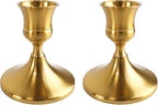 Vintage Brass Gold Taper Candle Holders Set of 2, Metal Candlestick Holders Elegant Handcrafted Décor for Weddings, Dining & Meditation,Table Centerpiece, Party, Christmas Decoration or Home Decor