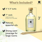 Nabila K Jasmine & Honey Reed Diffuser Set – Mediterranean Floral & Sweet Aromatic Oil for Home – Long-Lasting, Smokeless Scent – Made in USA – Includes Reeds + Bottle – Flameless Candle Alternative