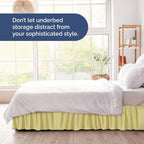 Wrap Around Dust Ruffle Bed Skirt - Yellow - for Full Size Beds with 18 Inch Drop - Easy Fit Elastic Strap - Adjustable Pleated Bedskirt w/Brushed Fabric - Wrinkle Free - for Women, Men, Kids & Teens