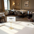 20 PCS Table Number Holder Table Card Holder Cards Stand Name Menu Clips Picture Holder (Gold)
