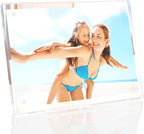 HELPLEX Picture Frames, 1 Pack 4x6 inch Acrylic Picture Frame Clear 4 x 6 Photo Frames Magnetic Picture Frames Ready for Tabletop Display, Effectively Protect Photos from Fading and Yellowing