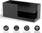Long Metal Cube Planter for Outdoor Plants 15" W x 38" L x 16.25" H, Heavy Duty Steel Rectangular Planter Box with Removable Insert Shelf, Modern Décor for Outside, Indoor, Garden (Black)