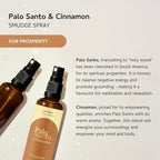 Palo Santo & Cinnamon Smudge Spray by Aromafume | 1 x 100ml / 3.38 fl oz l Aromatherapy | With Essential oils | Room Linen Spray | Natural Air freshners for home | Spiritual Meditation Accessories