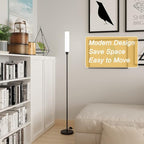 Floor Lamp with Remote Control,Bright Floor Lamps for Living Room/Bedroom/Office, Stepless Adjustable 3000K-6000K Colors and 10-100% Brightness,Standing Light with Foot Switch (Black)
