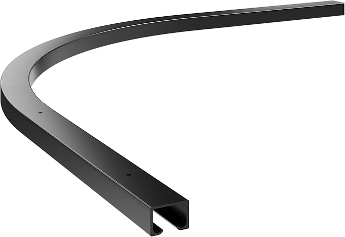 Curtain Track - Corner Section for Ceiling Curtain Track - USA Made - 90 Degree Bend, Jet Black