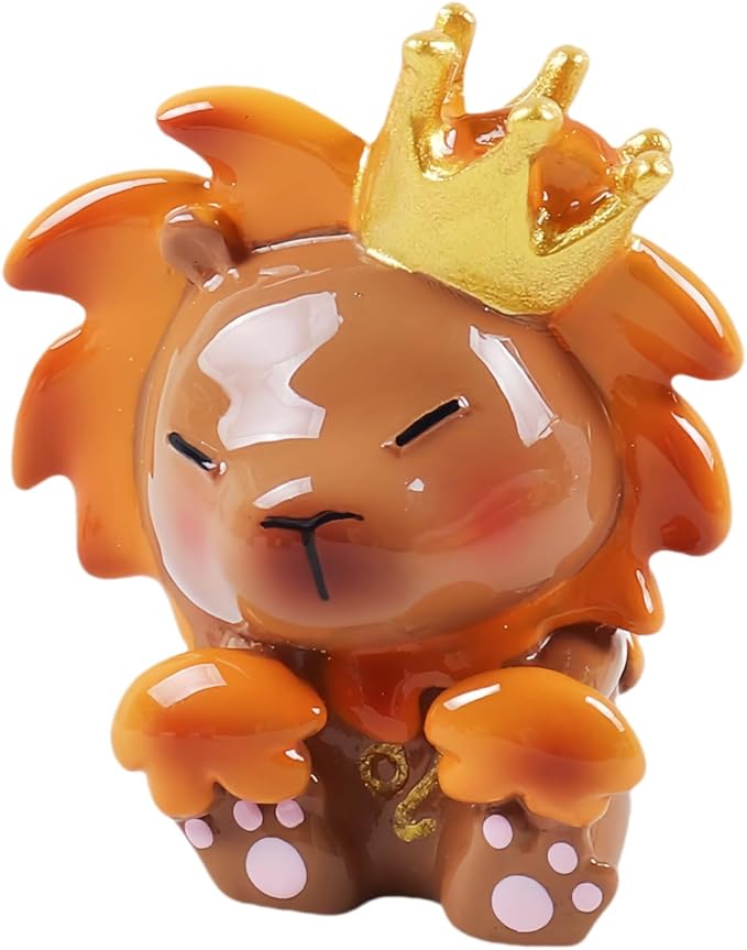 Capybara Zodiac Figurine, Leo Animal Theme Desk Decor, Resin Collectible(Leo)