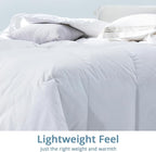Globon Ultra-Soft Lightweight Down Feather Comforter King Size,Breathable Light Duvet Insert for Hot Sleeper/Warm Weather,Noiseless Shell,700 Fill Power with Corner Tabs,White