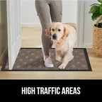 GORILLA GRIP 100% Waterproof All-Season WeatherMax Doormat, 47x35, US Designed Natural Rubber, Stain and Fade Resistant, Low Profile Indoor Outdoor Door Mats, Easy Clean Patio Mat, Taupe Basket Weave