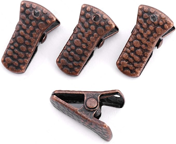 35 Pack Mini Metal Alligator Clips for Crafts Non-Slip Silicone-Coated Retro DIY Badge Small Spring Clips (Copper)
