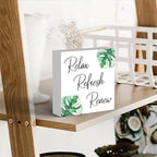 Boho Bathroom Decor, Funny Bathroom Decor, Funny Bathroom Wall Art, Black and White Bathroom Decor, Bathroom Decor for Shelves, Wooden Box Decor Sign for Home Farmhouse Office Living Room Table Shelf