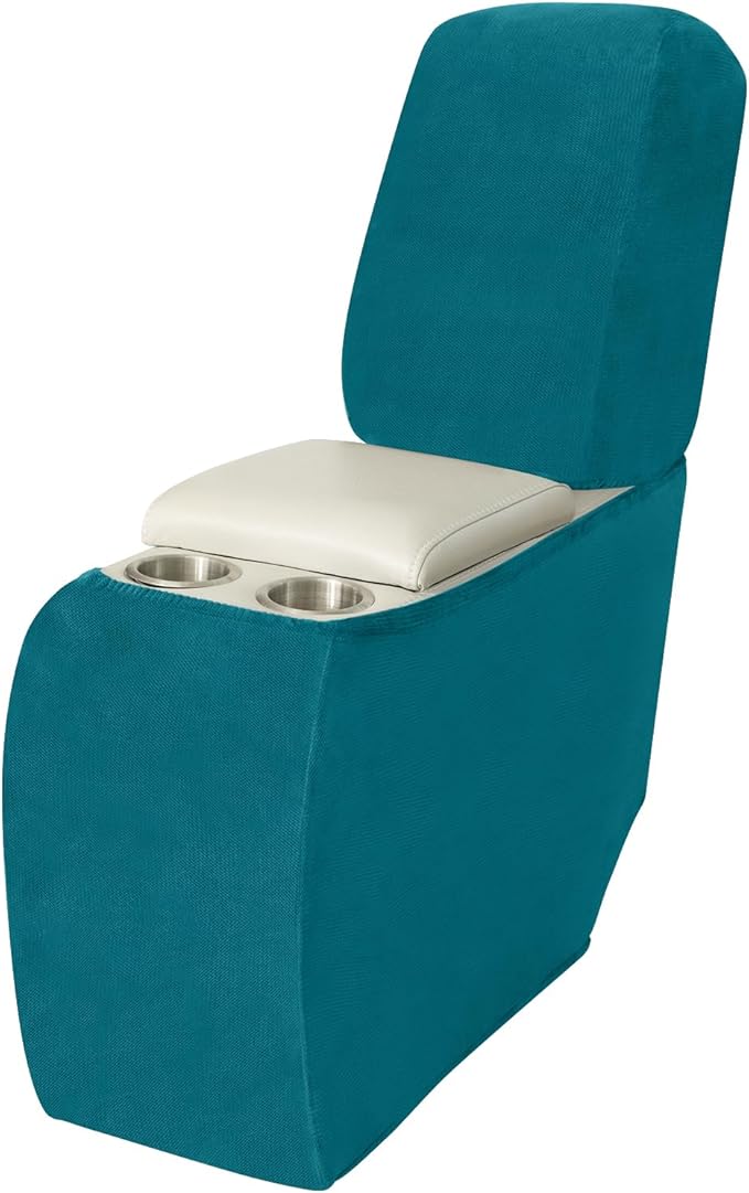 Arfntevss Sectional Recliner Couch Covers Velvet Corner Sectional Sofa Cover for Reclining Couch Stretch Soft L Shape Recliner Slipcover Washable Middle Console Protector (1 Console Cover, Teal Blue)