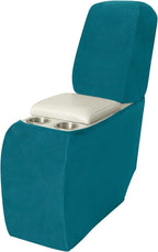 Arfntevss Sectional Recliner Couch Covers Velvet Corner Sectional Sofa Cover for Reclining Couch Stretch Soft L Shape Recliner Slipcover Washable Middle Console Protector (1 Console Cover, Teal Blue)