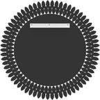 Kelly Miller Round Jeweled Mirror for Wall Decor, 32 in Modern Decorative Wall Mirror with Luxury Diamonds Beveled Vanity Mirror for Bedroom, Living Room, Bathroom, Hallway, Entryway, Fireplace