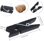 100Pcs Black Clothespins with String, 1.4Inch Wooden Clothes Pins with 328Ft Jute Twine, Mini Photo Display Clips, Black Clips for Hanging Photo, DIY Crafts,Wall Art, Baby Shower