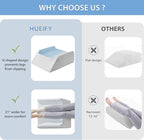 Leg Elevation Pillow for Blood Circulation After Surgery, Memory Foam Knee Wedge Pillow for for Swelling, Back Pain, Foot Injury, Rest