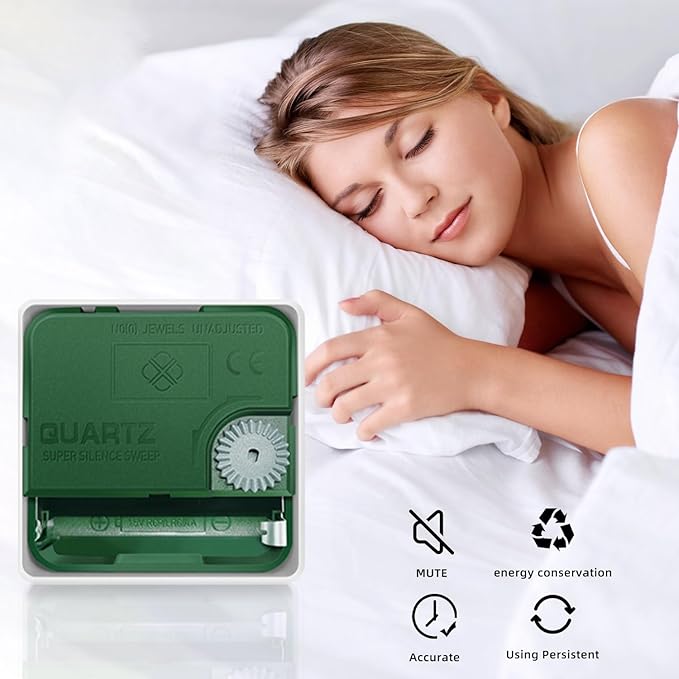 Wall Clock, 16 Inch Large Dial Non-Ticking Silent Battery Operated Quality Analog, Ultra-Quiet Movement Quartz, Timeless Stylish Clock, Ideal Modern Home, Office Décor (Sliver)