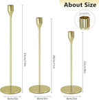 Gold Candlestick Holders,Set of 6 Gold Candle Candlestick Holder,Metal Candle Stick Holder Decor for Wedding, Dinning, Party,Fit 3/4" Thick Tapered or Led Candle