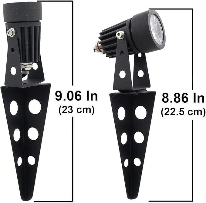 4-Spotlight Mini 50X Solar-Powered LED Spotlight (Cool White LED), Black Finish, Outdoor Garden Yard Landscape Downlight